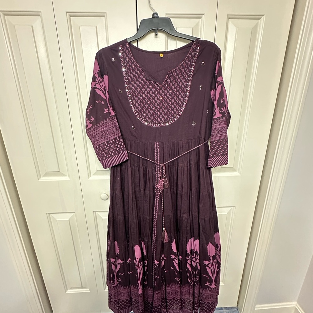 Sale ‼️Purple and Pink Women's Dress in size 23” 100% cotton and lined. - Picture 3 of 9
